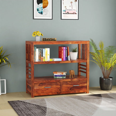 Trinity Solid Sheesham Wood Cabinet With Drawers (Natural Finish)