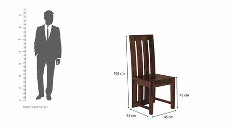 Woodora Solid Sheesham Wood Chair (Walnut Finish)